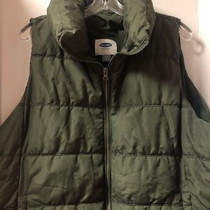 Olive green puffy vest